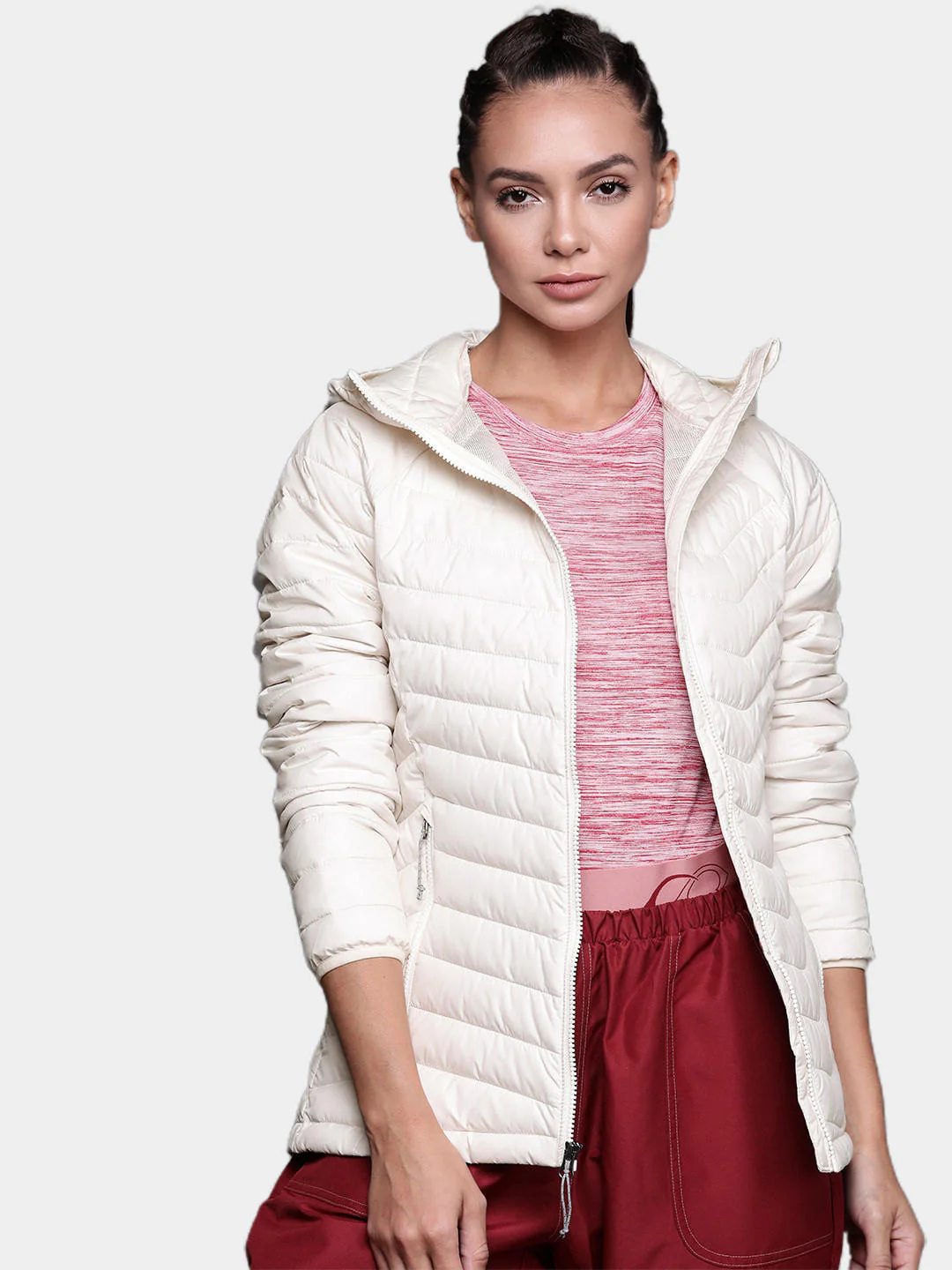 Columbia Women White Powder Lite Hooded Jacket - Image 10