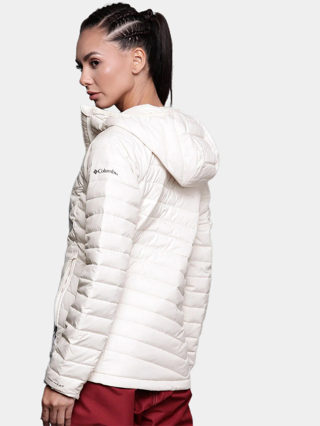 Columbia Women White Powder Lite Hooded Jacket - Image 11