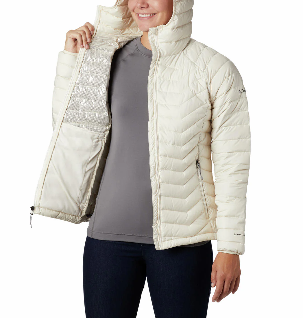 Columbia Women White Powder Lite Hooded Jacket - Image 2