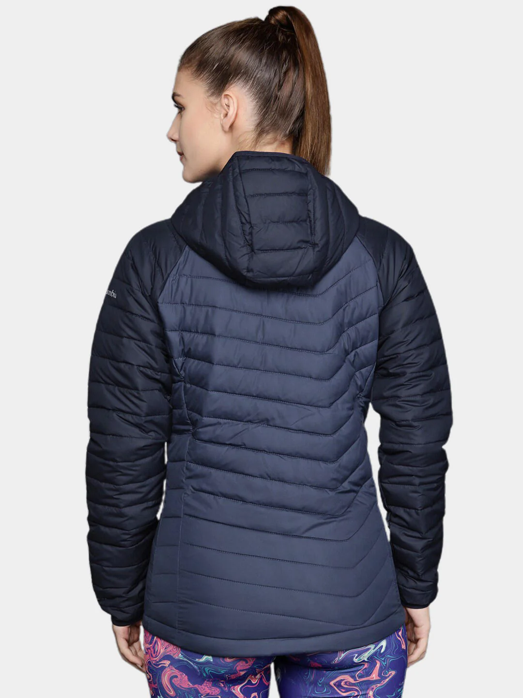Columbia Women Navy Blue Powder Lite Hooded Jacket - Image 12