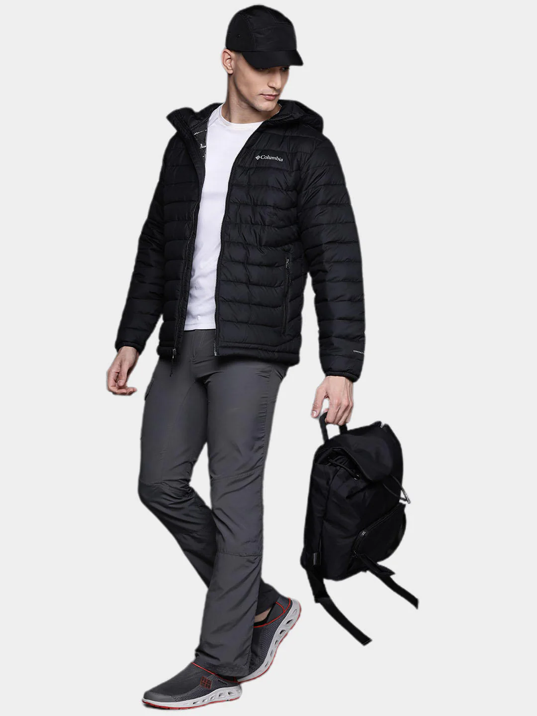Columbia Men Black Powder Lite Hooded Jacket - Image 10
