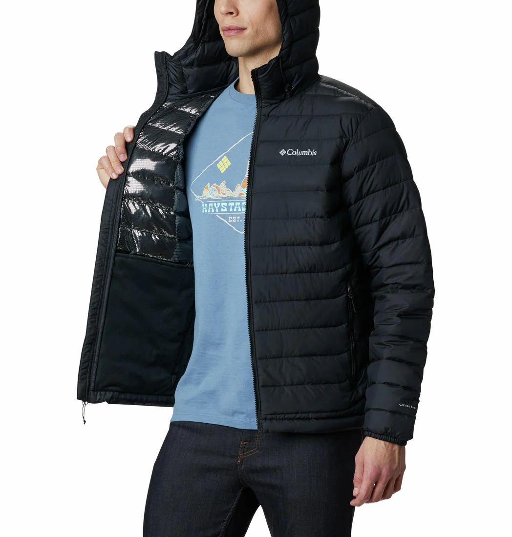 Columbia Men Black Powder Lite Hooded Jacket - Image 4