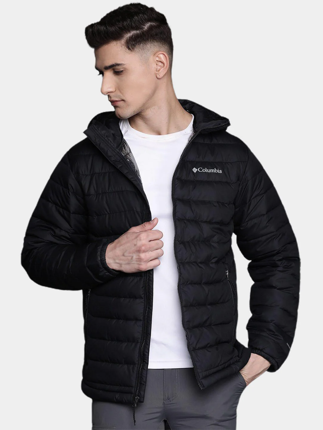 Columbia Men Black Powder Lite Hooded Jacket - Image 8