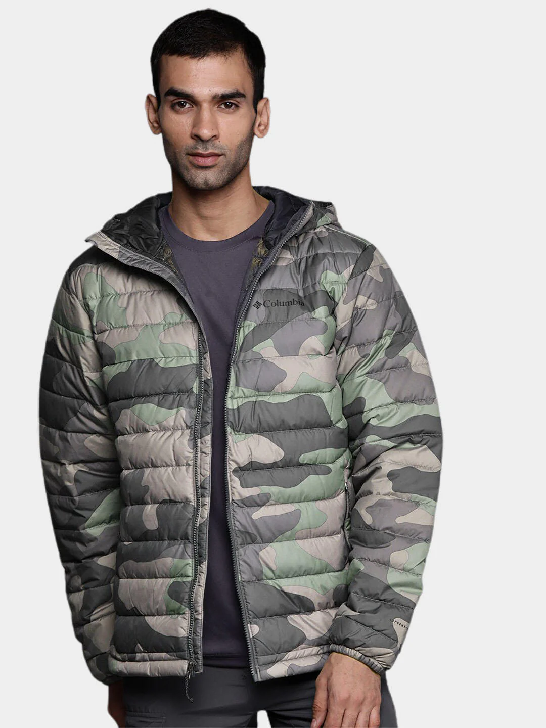 Columbia Men Green Powder Lite Hooded Jacket - Image 9