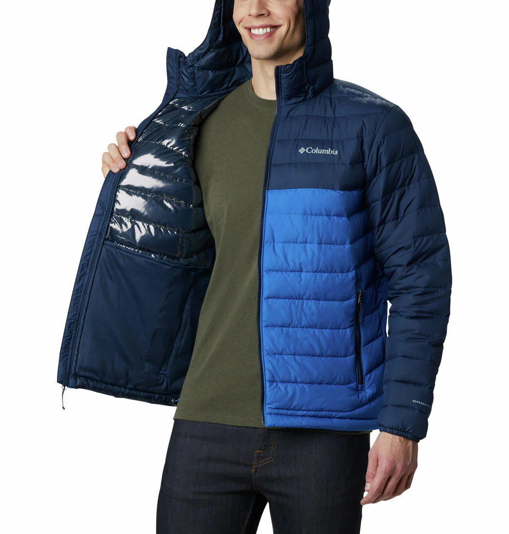 Columbia Men Blue Powder Lite Hooded Jacket - Image 3