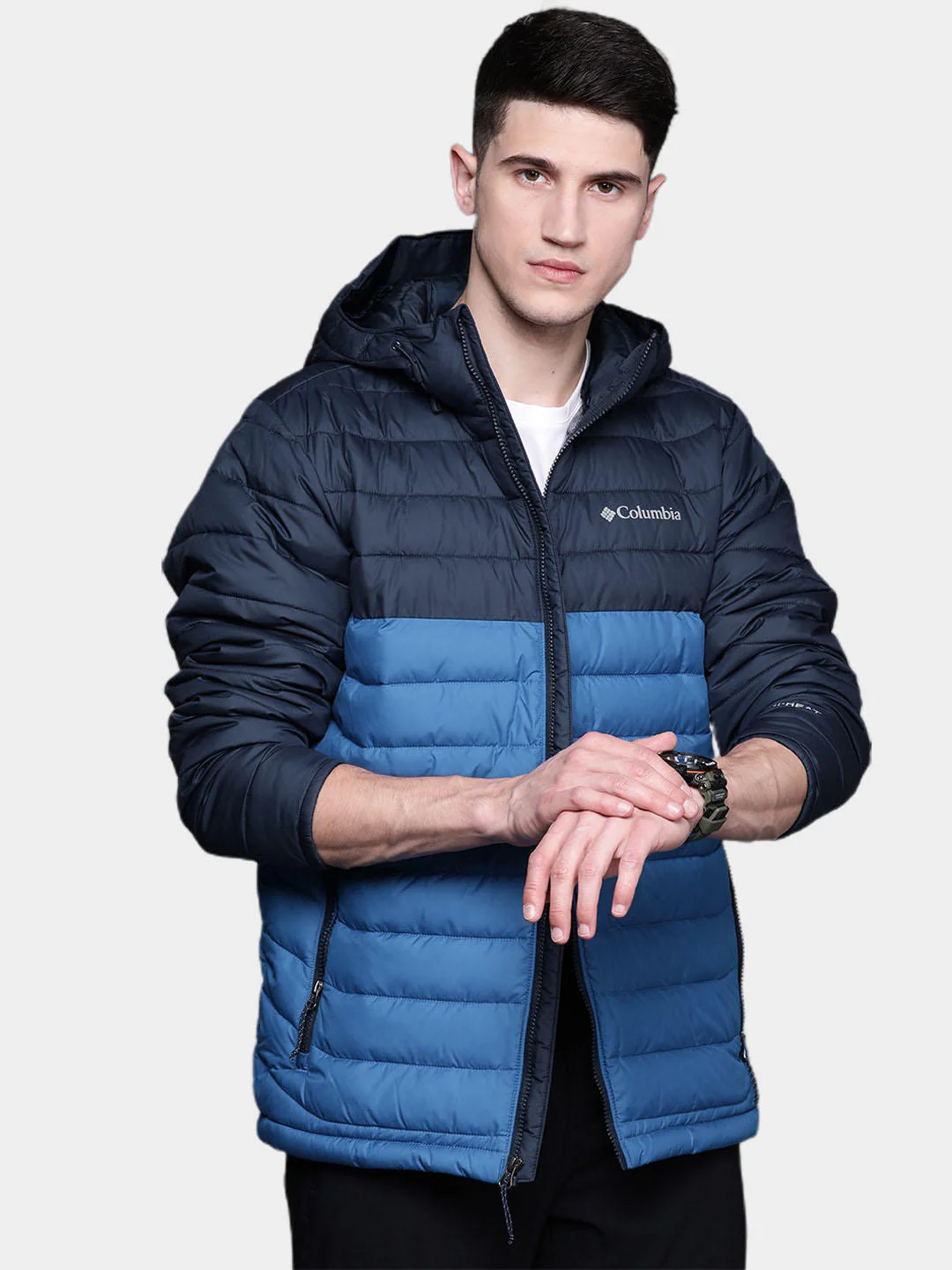 Columbia Men Blue Powder Lite Hooded Jacket - Image 8