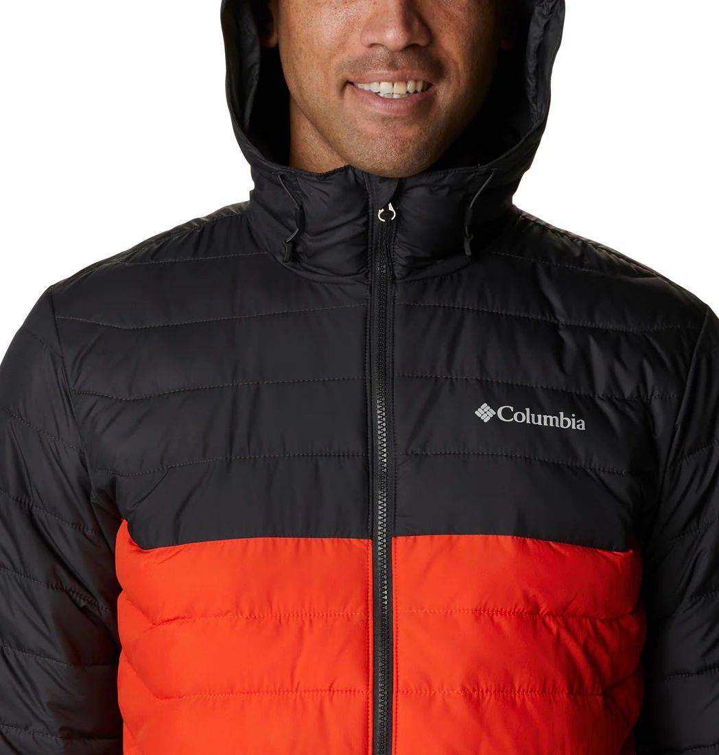 Columbia Men Orange Powder Lite Hooded Jacket - Image 2