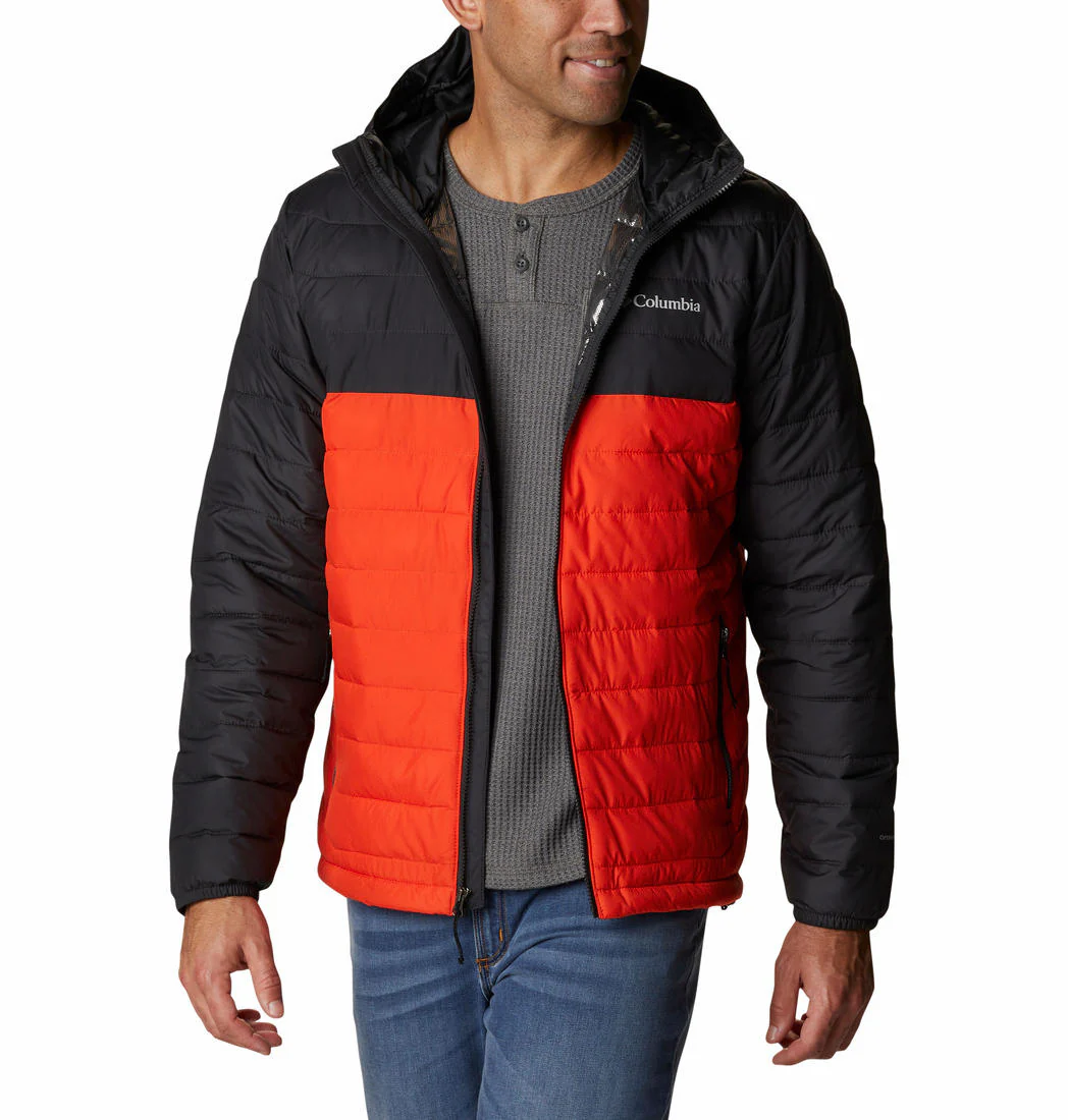 Columbia Men Orange Powder Lite Hooded Jacket - Image 5