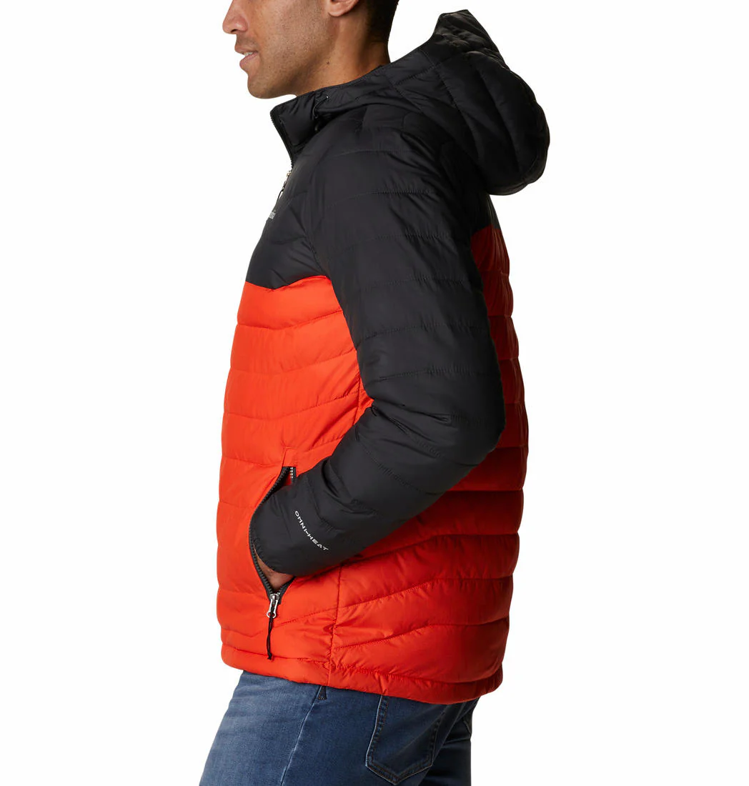 Columbia Men Orange Powder Lite Hooded Jacket - Image 6