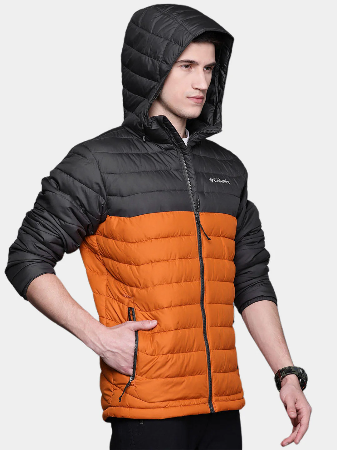 Columbia Men Orange Powder Lite Hooded Jacket - Image 10