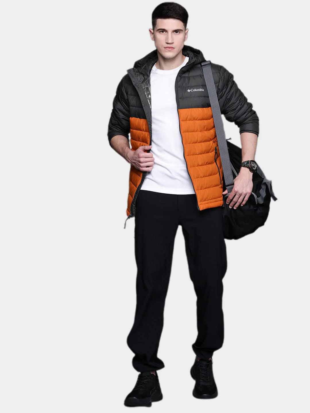 Columbia Men Orange Powder Lite Hooded Jacket - Image 11