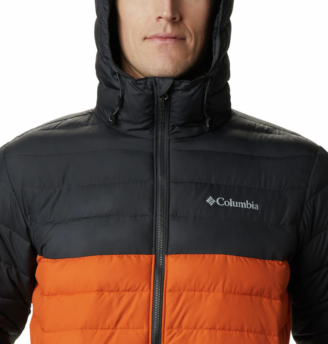 Columbia Men Orange Powder Lite Hooded Jacket - Image 3