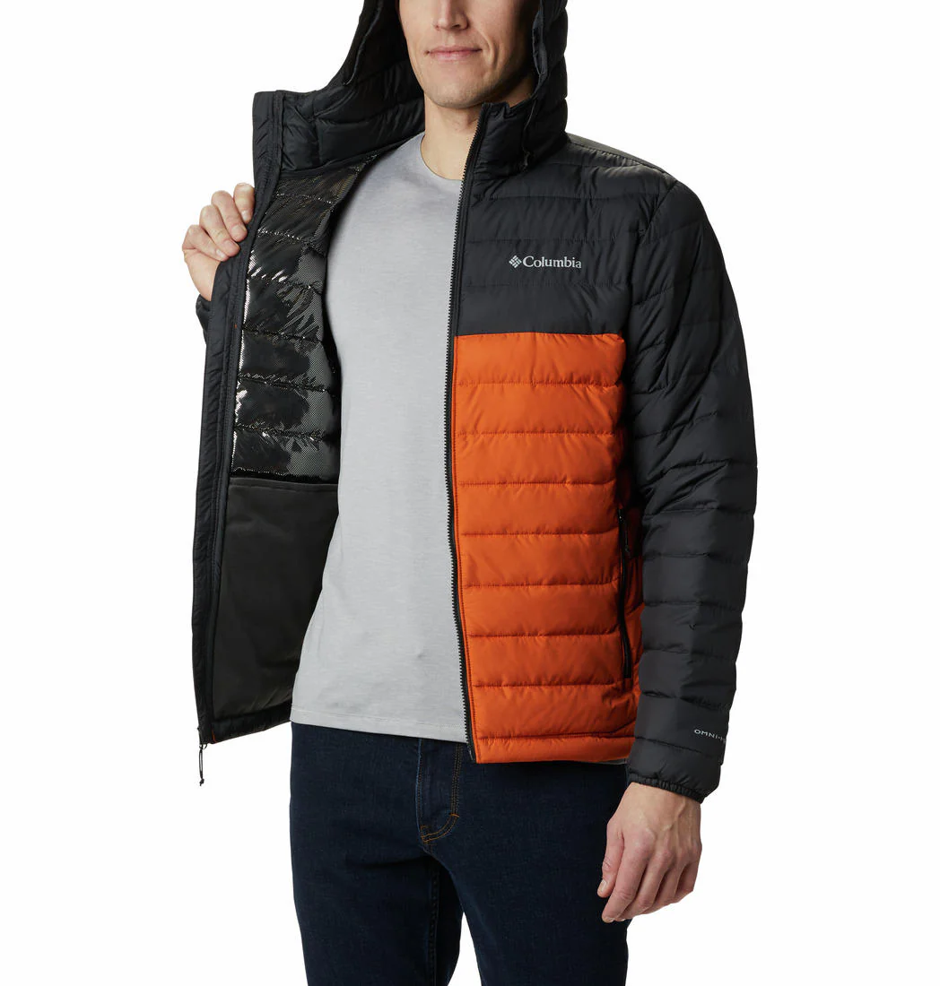 Columbia Men Orange Powder Lite Hooded Jacket - Image 4
