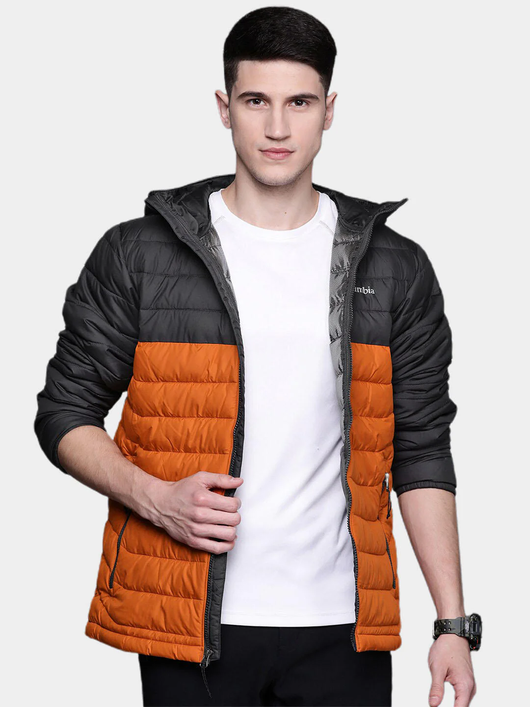 Columbia Men Orange Powder Lite Hooded Jacket - Image 9