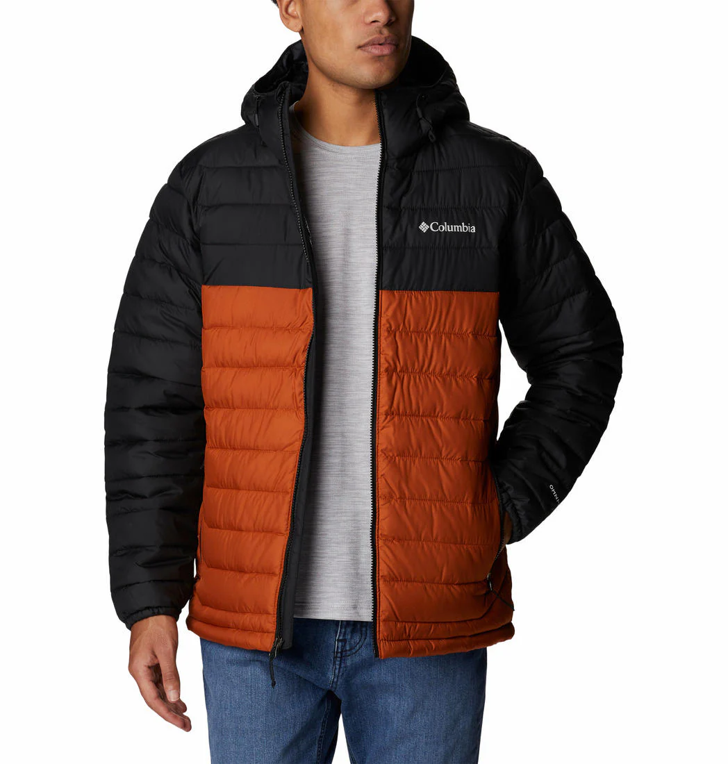 Columbia Men Orange Powder Lite Hooded Jacket - Image 2