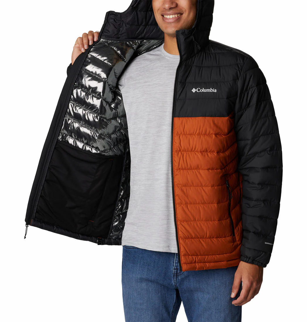 Columbia Men Orange Powder Lite Hooded Jacket - Image 4