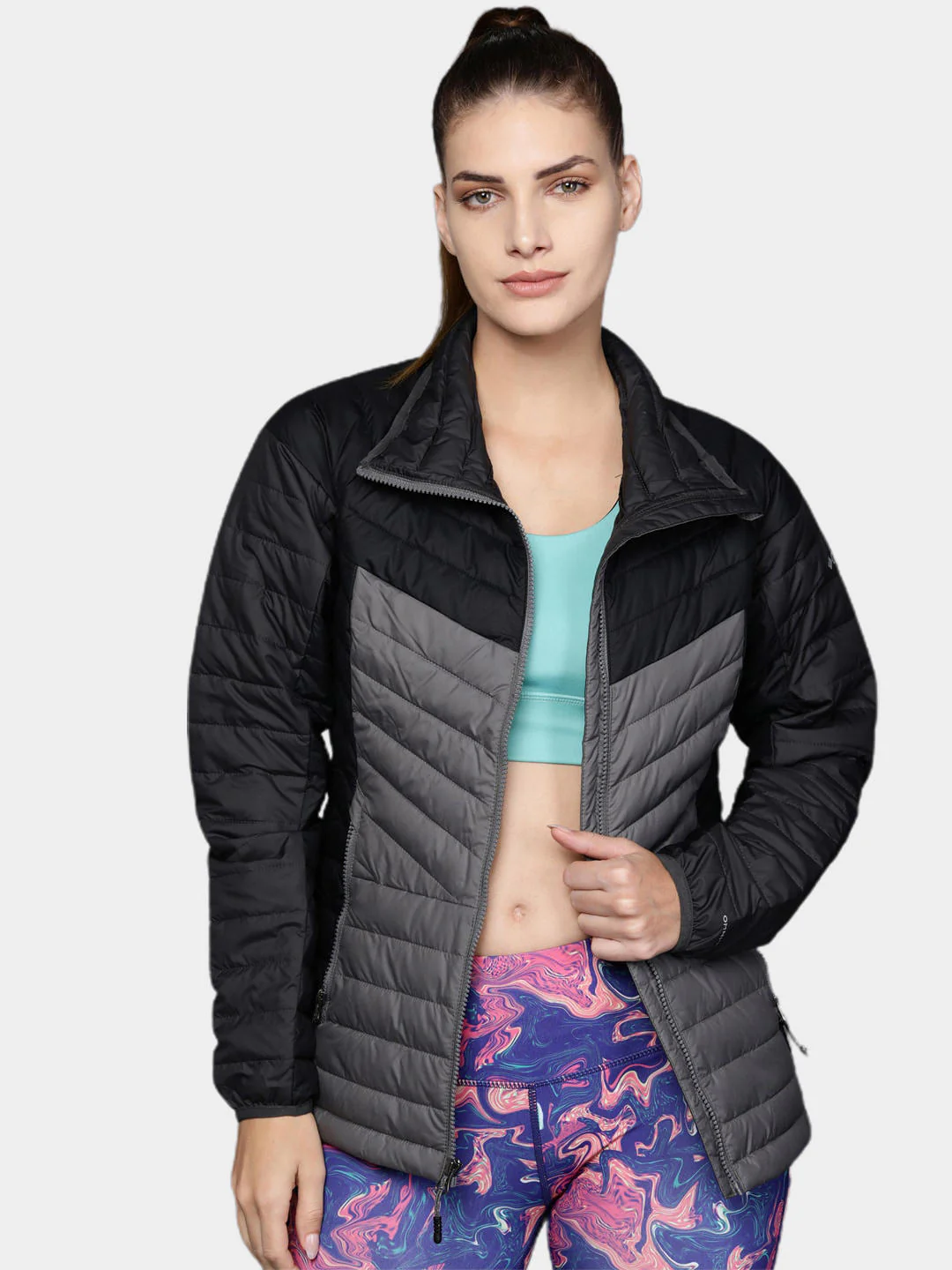 Columbia Women Grey Powder Lite II Full Zip Jacket - Image 8
