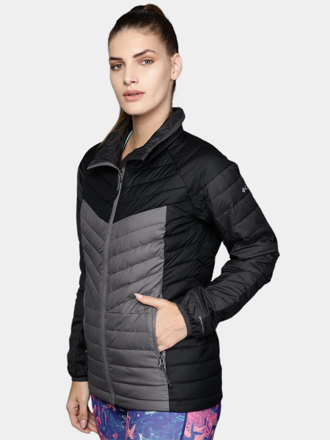 Columbia Women Grey Powder Lite II Full Zip Jacket - Image 9