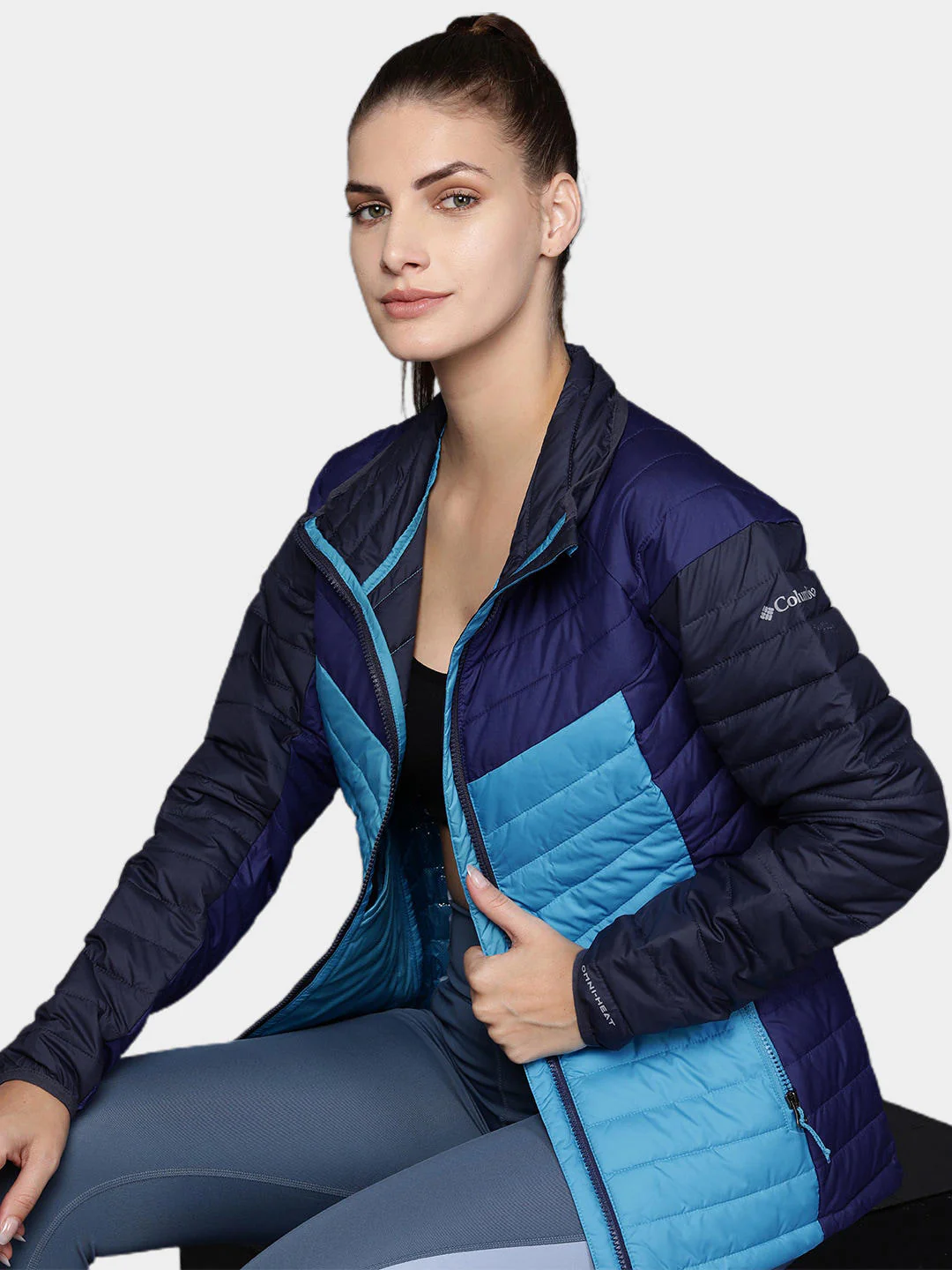 Columbia Women Blue Powder Lite II Full Zip Jacket - Image 7