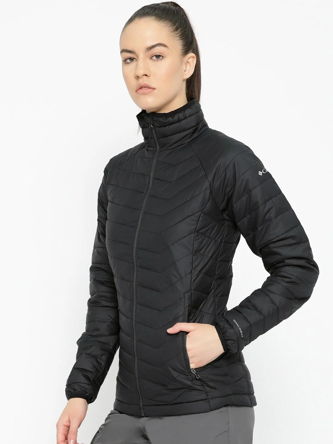 Columbia Women Black Powder Lite Jacket - Image 3