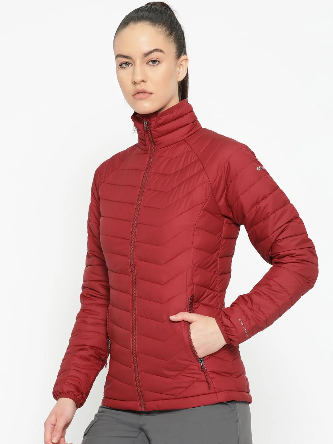Columbia Women Red Powder Lite Jacket - Image 3