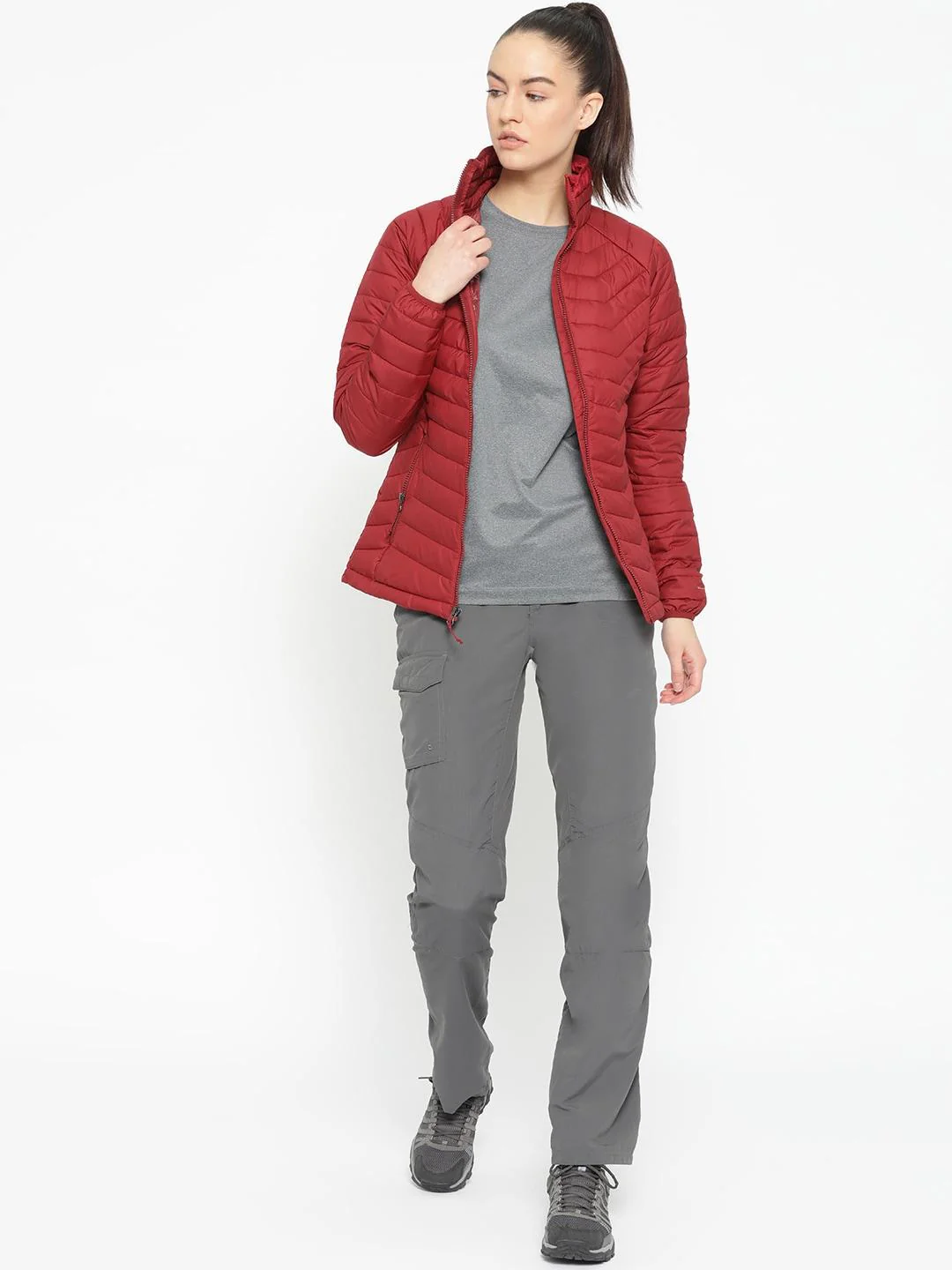 Columbia Women Red Powder Lite Jacket - Image 4
