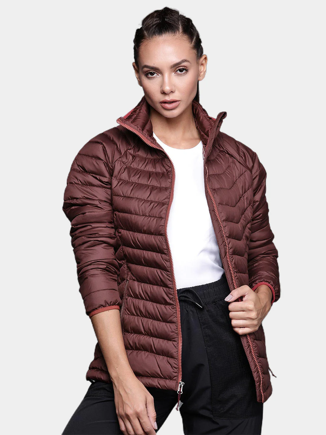 Columbia Women Maroon Powder Lite Jacket - Image 9