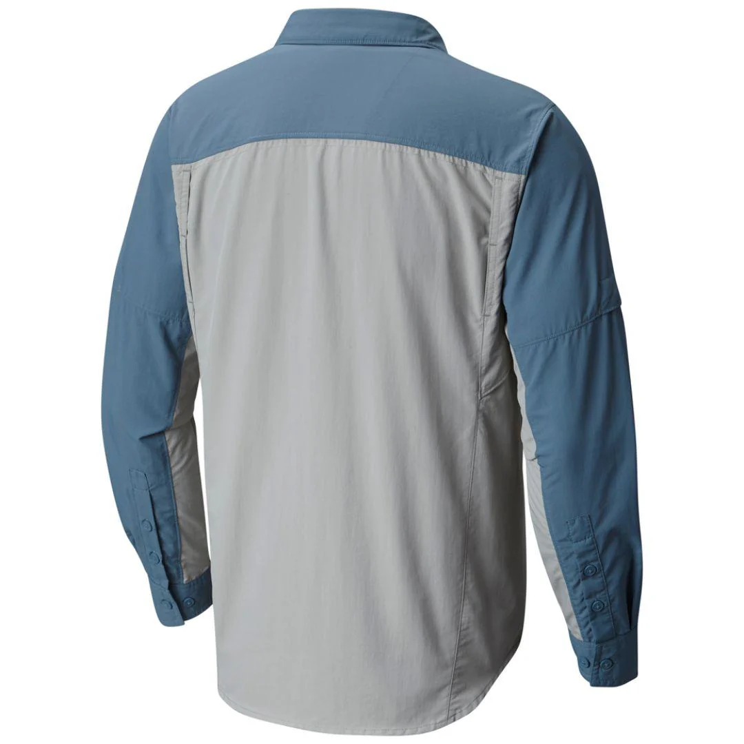 Columbia Men Grey Silver Ridge Blocked Long Sleeve Shirt (Sun Protection) - Image 4