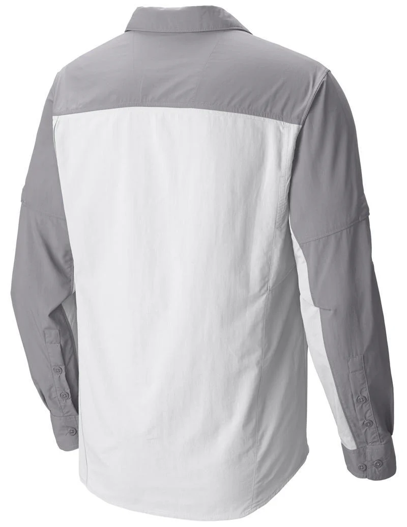 Columbia Men White Silver Ridge Blocked Long Sleeve Shirt (Sun Protection) - Image 2