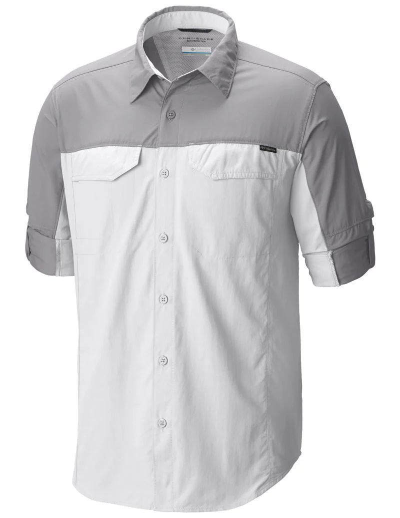 Columbia Men White Silver Ridge Blocked Long Sleeve Shirt (Sun Protection) - Image 4
