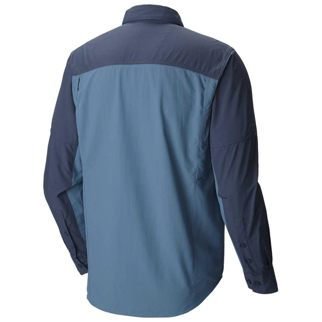 Columbia Men Blue Silver Ridge Blocked Long Sleeve Shirt (Sun Protection) - Image 3