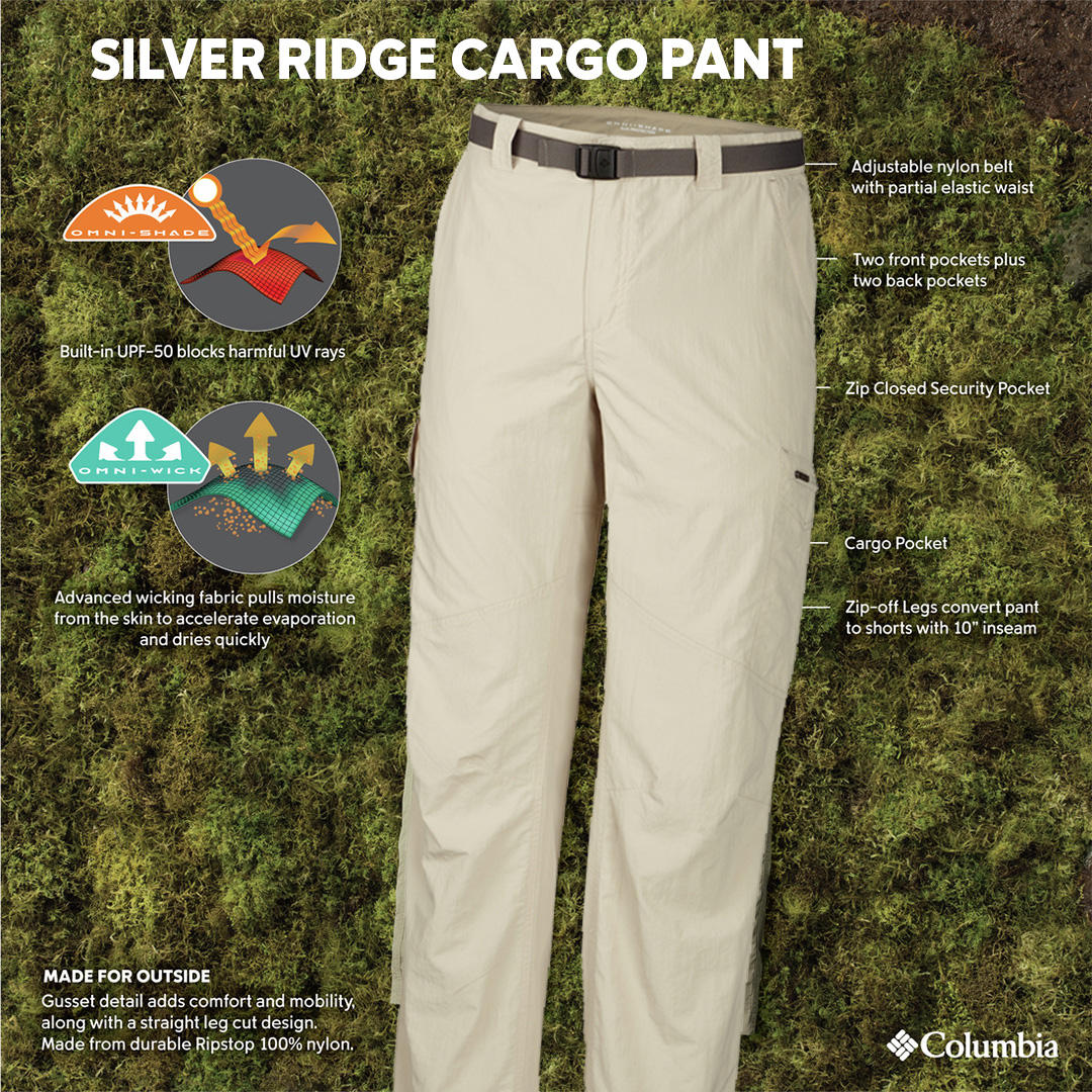 Columbia Men Beige Silver Ridge Cargo Pant (Sun Protection) - Image 2