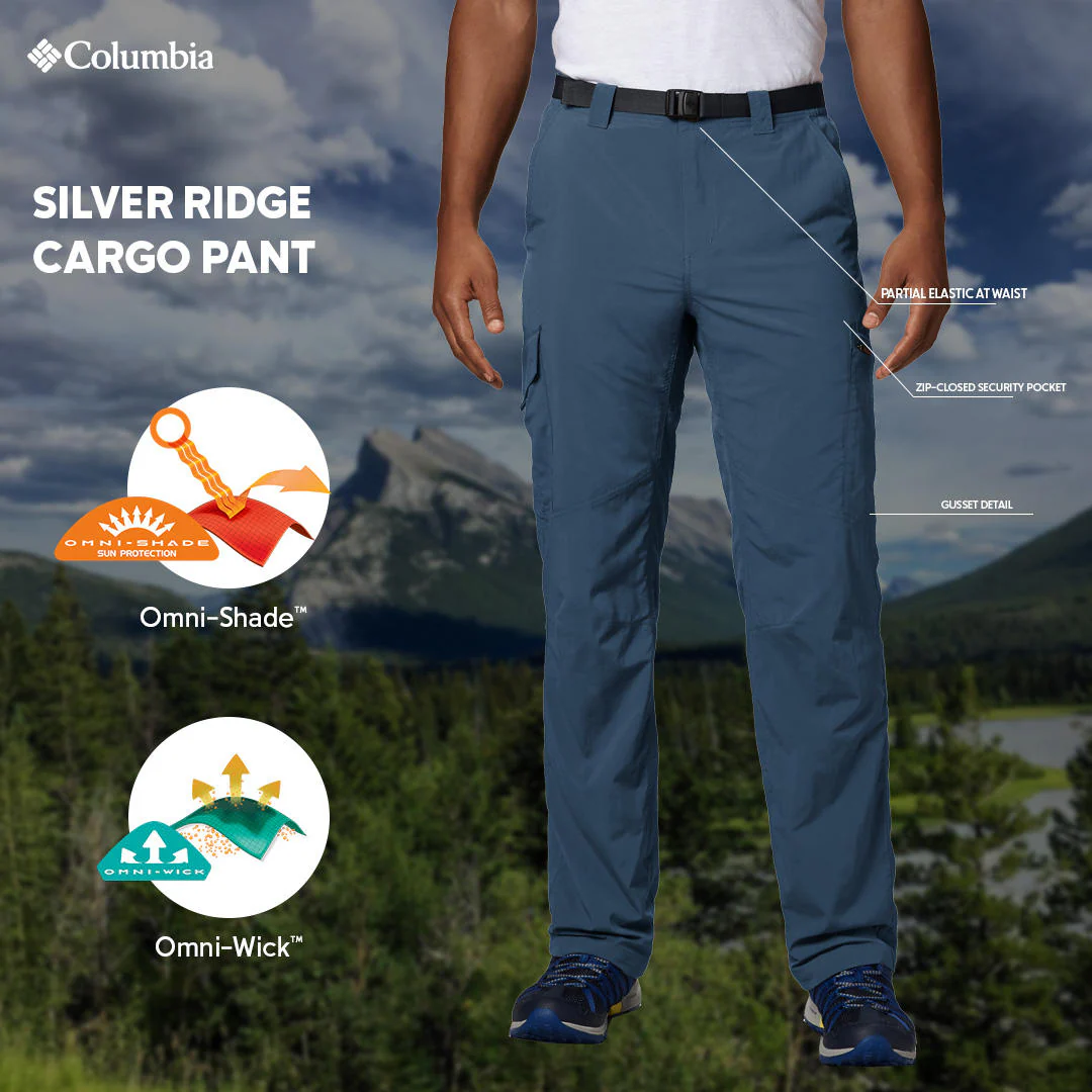Columbia Men Blue Silver Ridge Cargo Pant (Sun Protection) - Image 2
