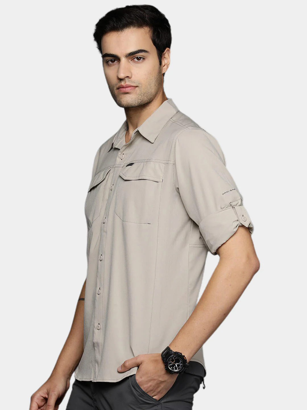 Columbia Men Beige Silver Ridge Lite Long Sleeve Shirt (Sun Protection) - Image 10