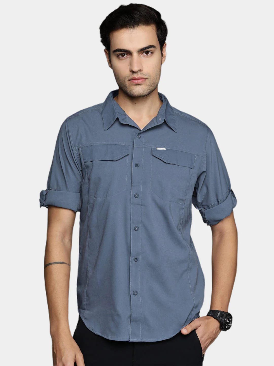 Columbia Men Blue Silver Ridge Lite Long Sleeve Shirt (Sun Protection) - Image 9