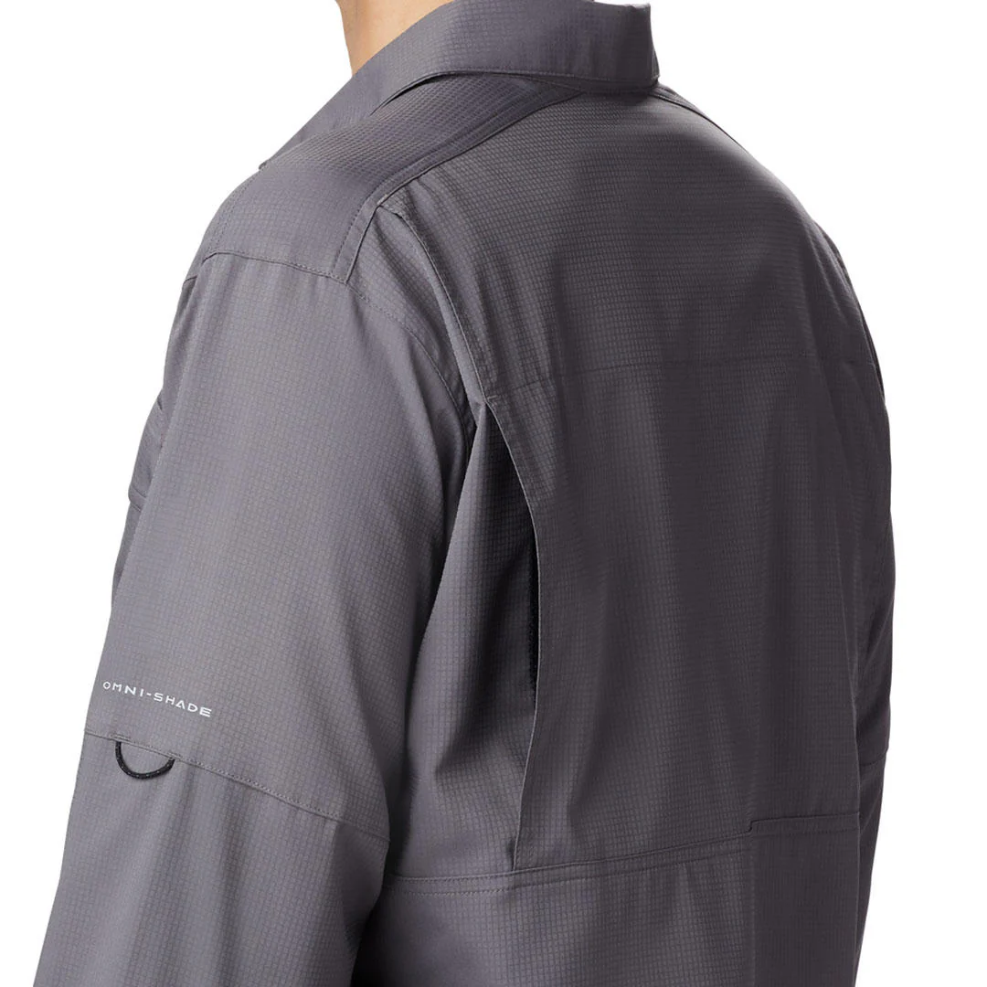 Columbia Men Grey Silver Ridge Lite Long Sleeve Shirt (Sun Protection)