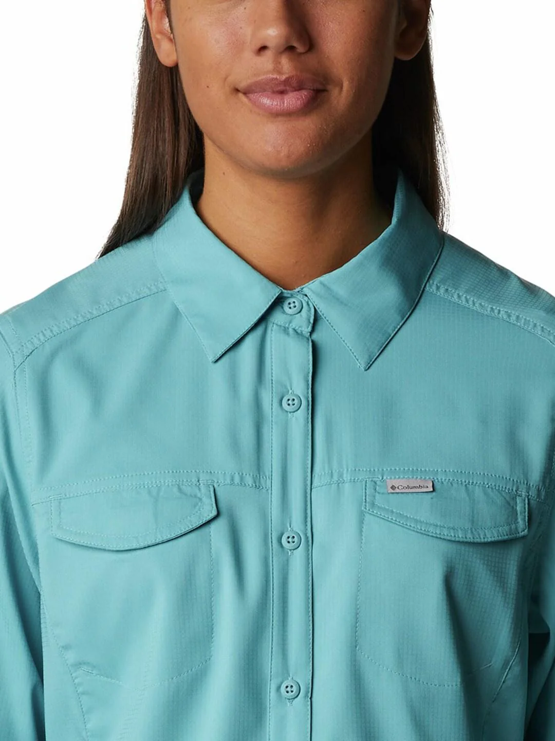 Columbia Women Blue Silver Ridge Lite Long Sleeve Shirt (Sun Protection) - Image 2