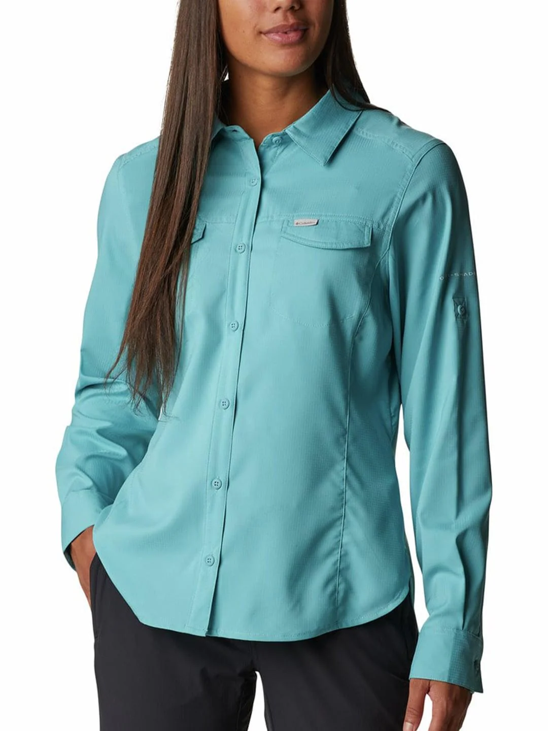 Columbia Women Blue Silver Ridge Lite Long Sleeve Shirt (Sun Protection) - Image 4