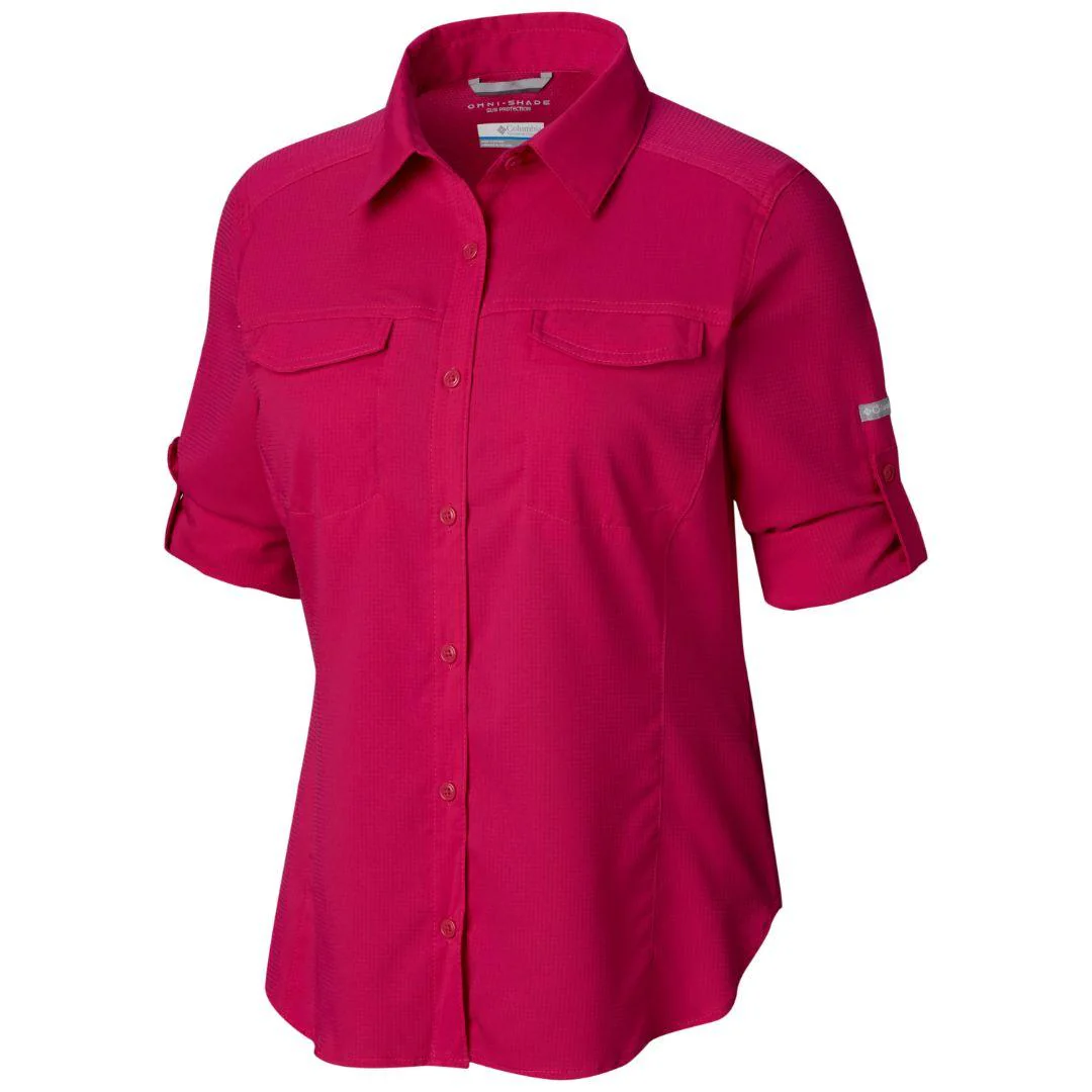 Columbia Women Red Silver Ridge Lite Long Sleeve Shirt (Sun Protection) - Image 2