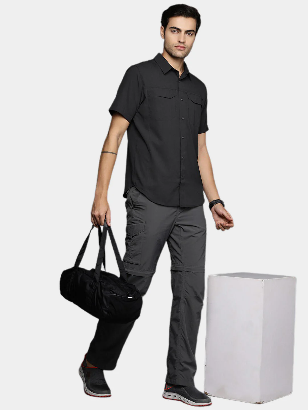 Columbia Men Black Silver Ridge Lite Short Sleeve Shirt (Sun Protection) - Image 7
