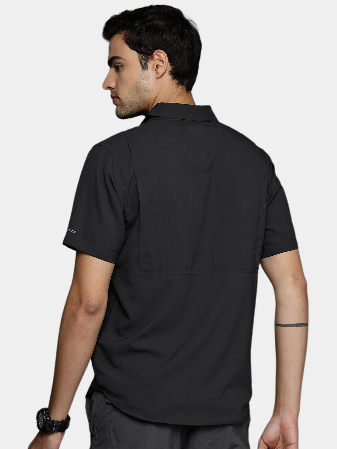Columbia Men Black Silver Ridge Lite Short Sleeve Shirt (Sun Protection) - Image 8