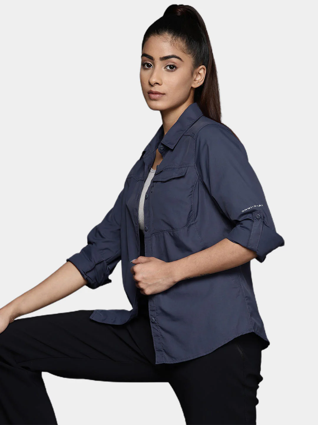 Columbia Women Navy Blue Silver Ridge 2.0 Long Sleeve (Sun Protection) - Image 12