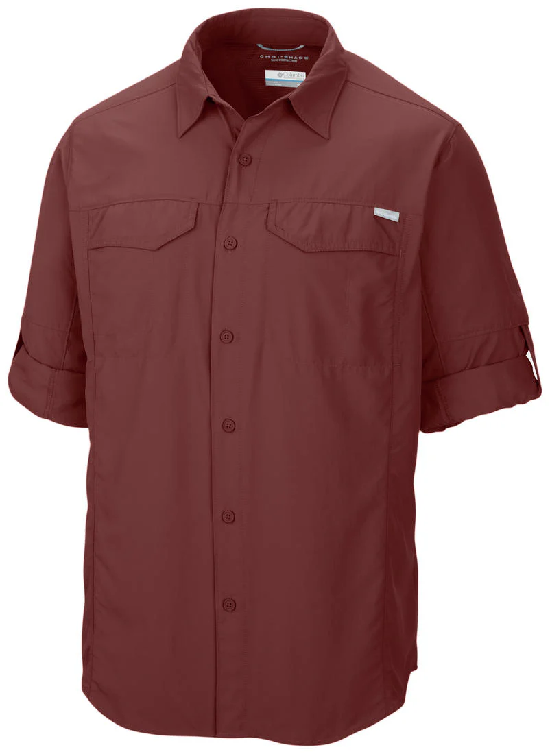 Columbia Men Red Silver Ridge Long Sleeve Shirt (Sun Protection) - Image 3