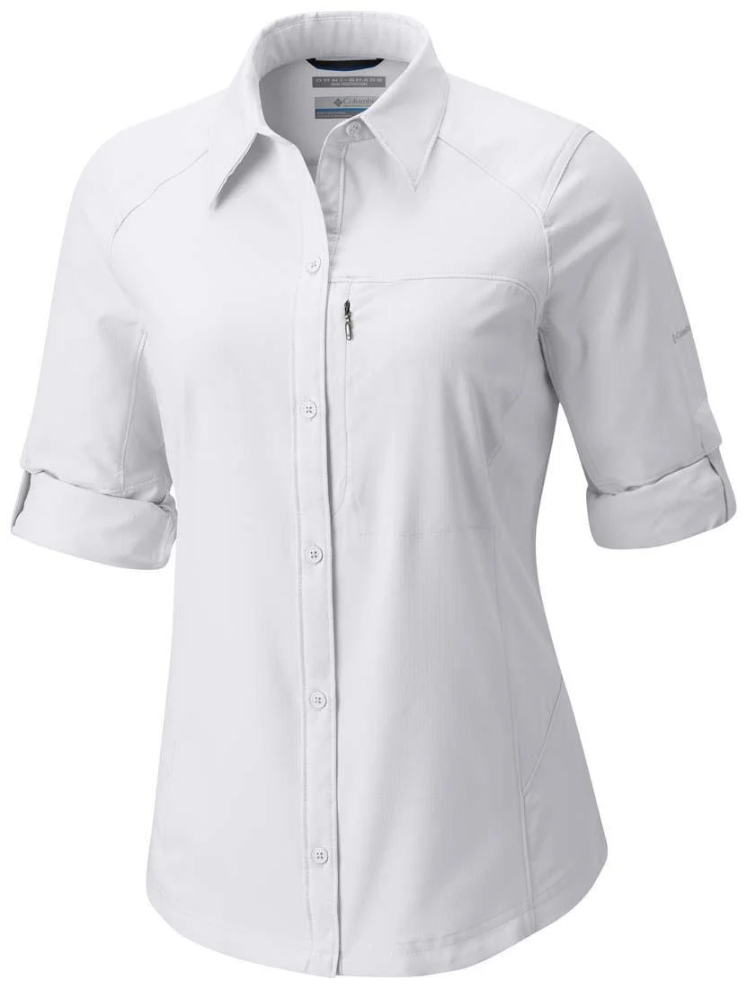 Columbia Women White Silver Ridge Long Sleeve Shirt (Sun Protection) - Image 4