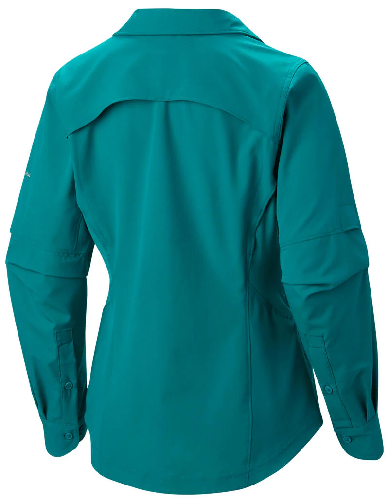 Columbia Women Green Silver Ridge Long Sleeve Shirt (Sun Protection) - Image 2