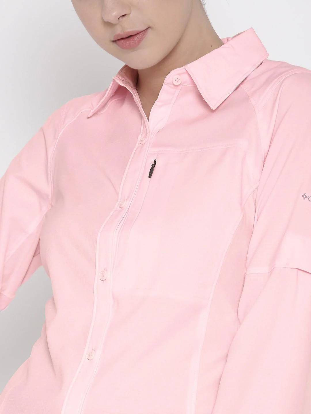 Columbia Women Red Silver Ridge Long Sleeve Shirt (Sun Protection) - Image 4