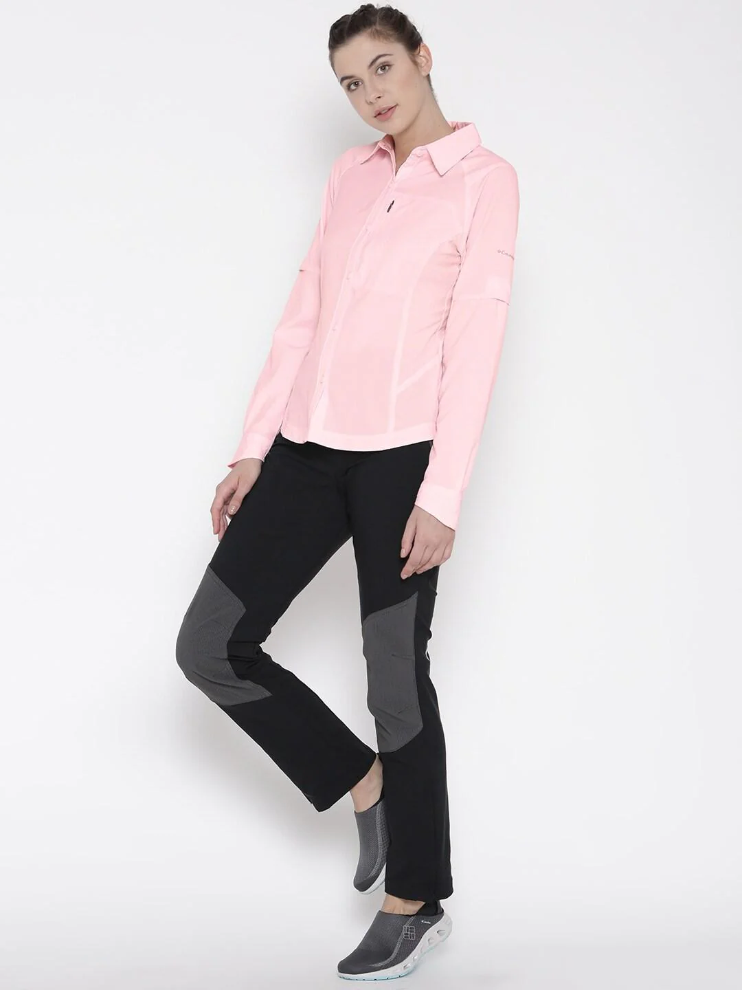 Columbia Women Red Silver Ridge Long Sleeve Shirt (Sun Protection) - Image 5