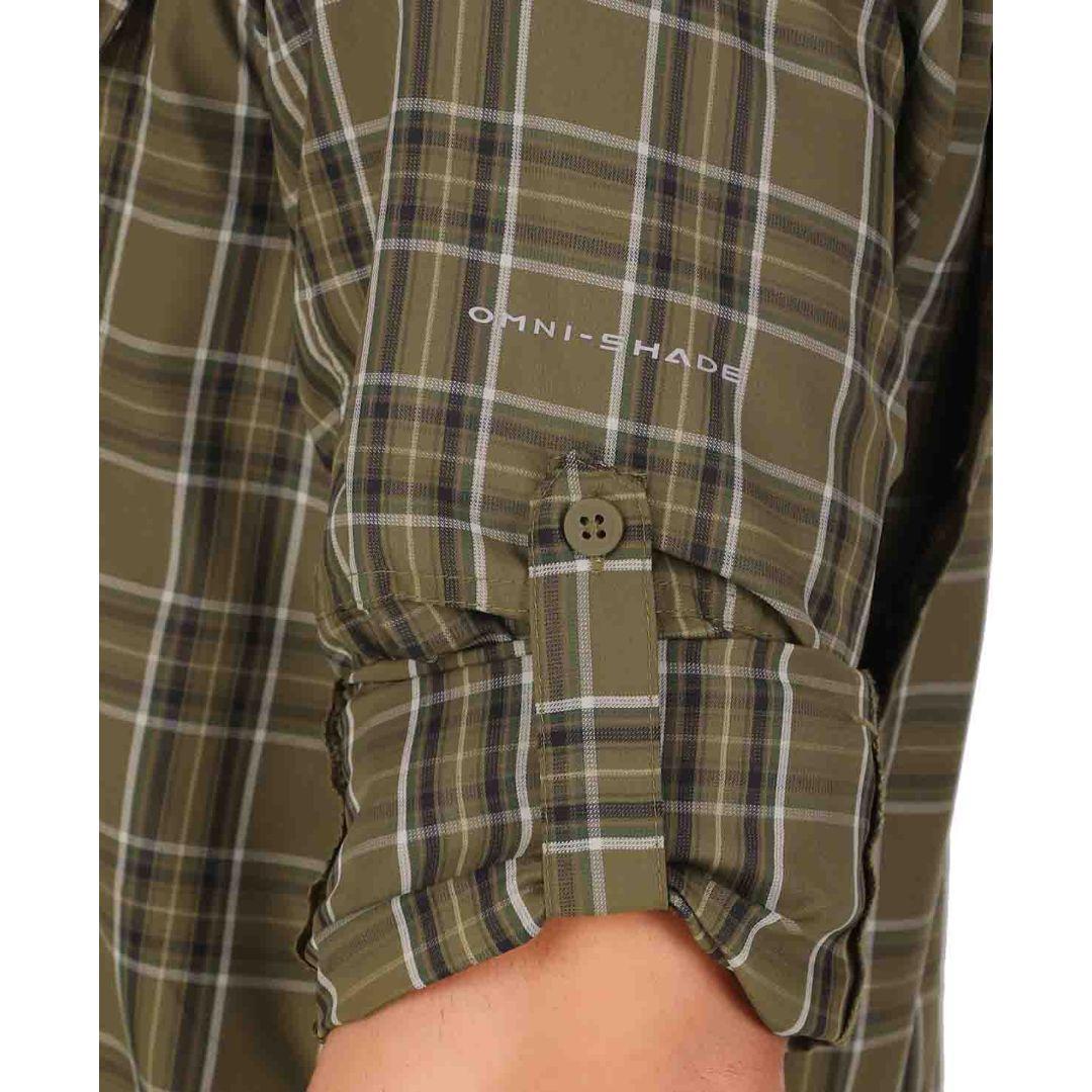 Columbia Men Green Silver Ridge 2.0 Plaid L/S Shirt (Sun Protection) - Image 2