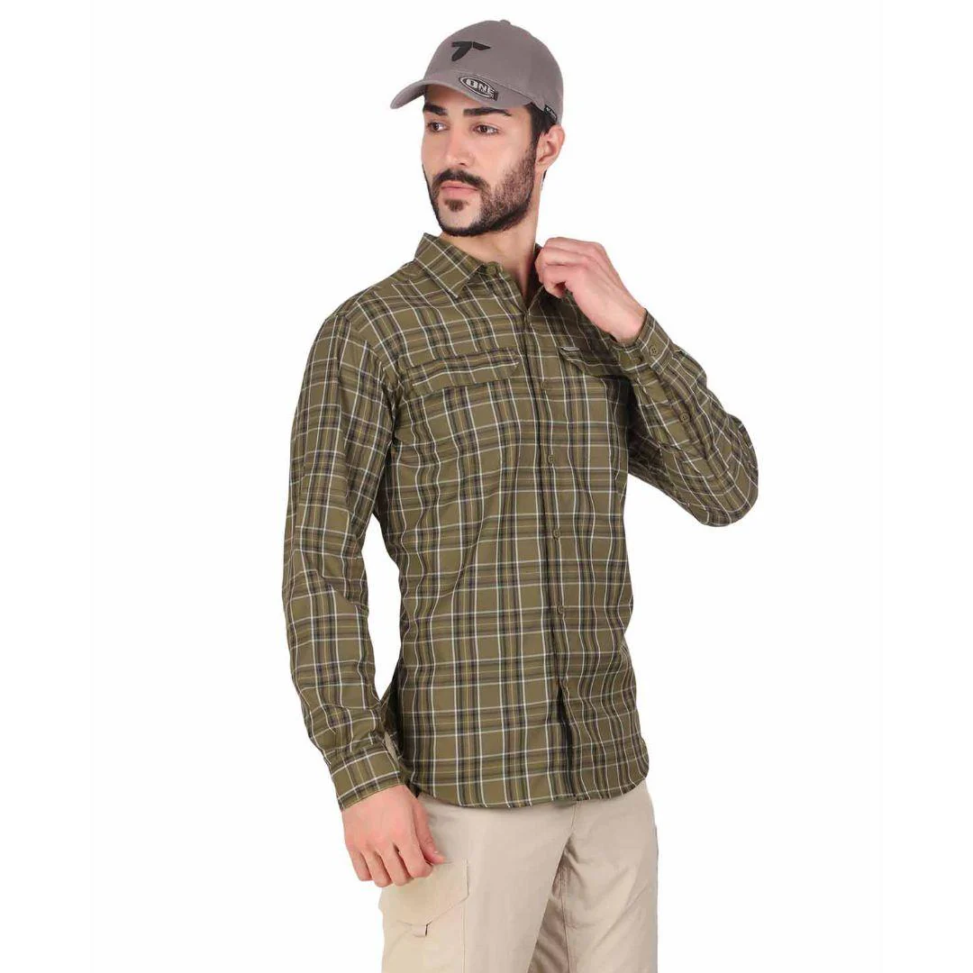 Columbia Men Green Silver Ridge 2.0 Plaid L/S Shirt (Sun Protection) - Image 5