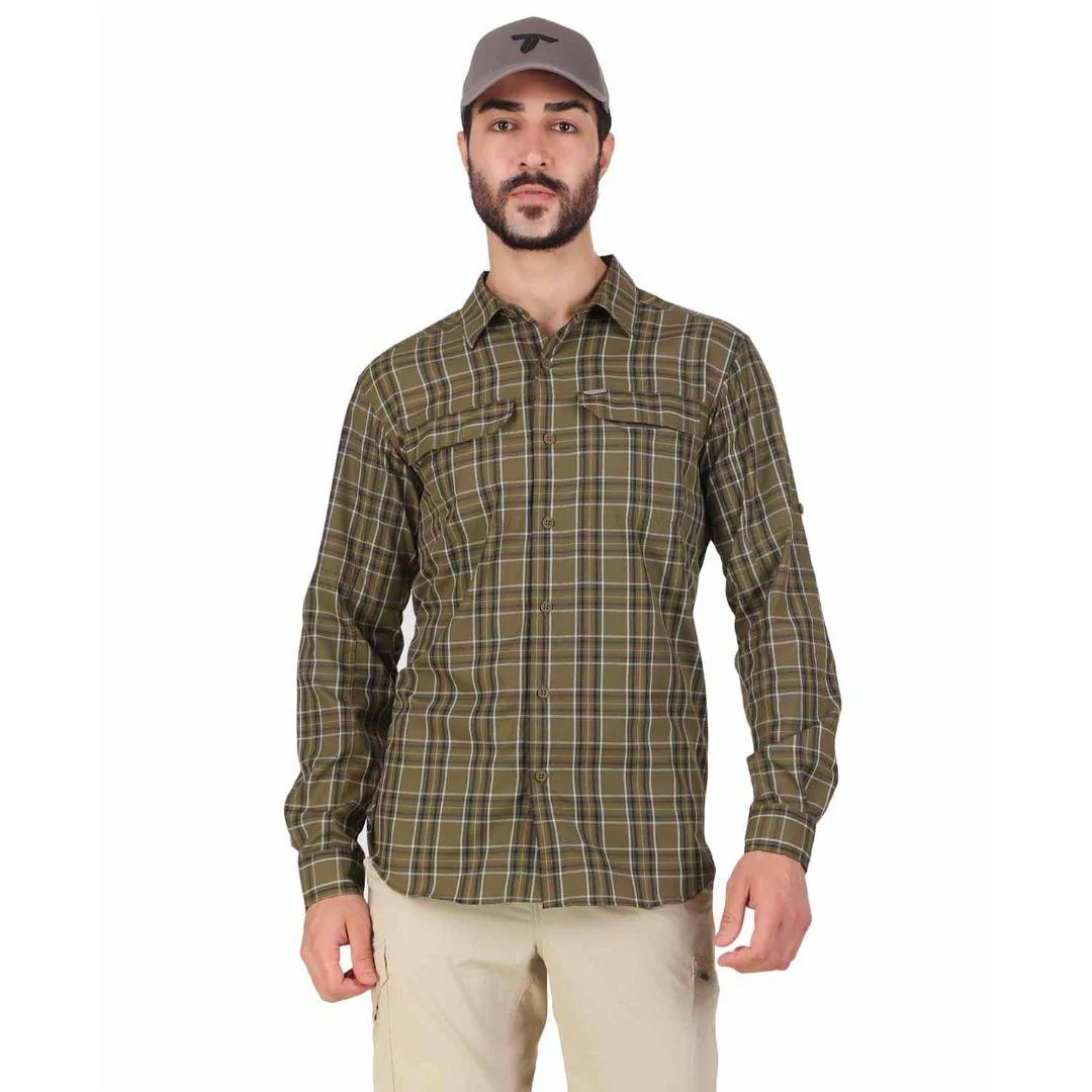 Columbia Men Green Silver Ridge 2.0 Plaid L/S Shirt (Sun Protection) - Image 6